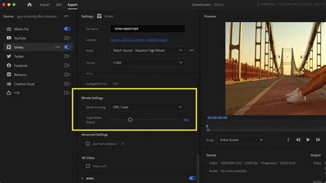 Export settings reference for Premiere Pro .